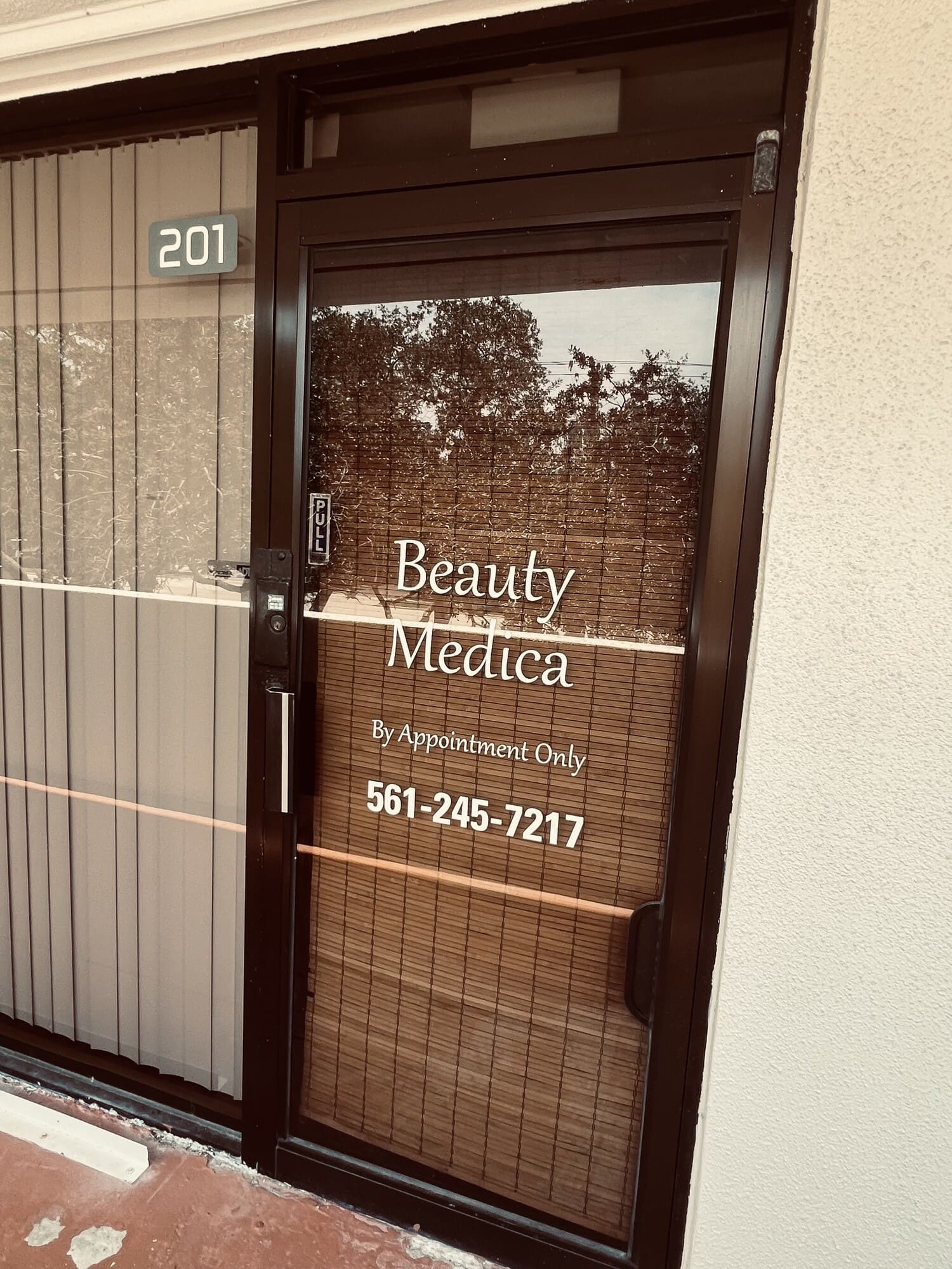 Beauty Medica suite 201 entrance on the second level