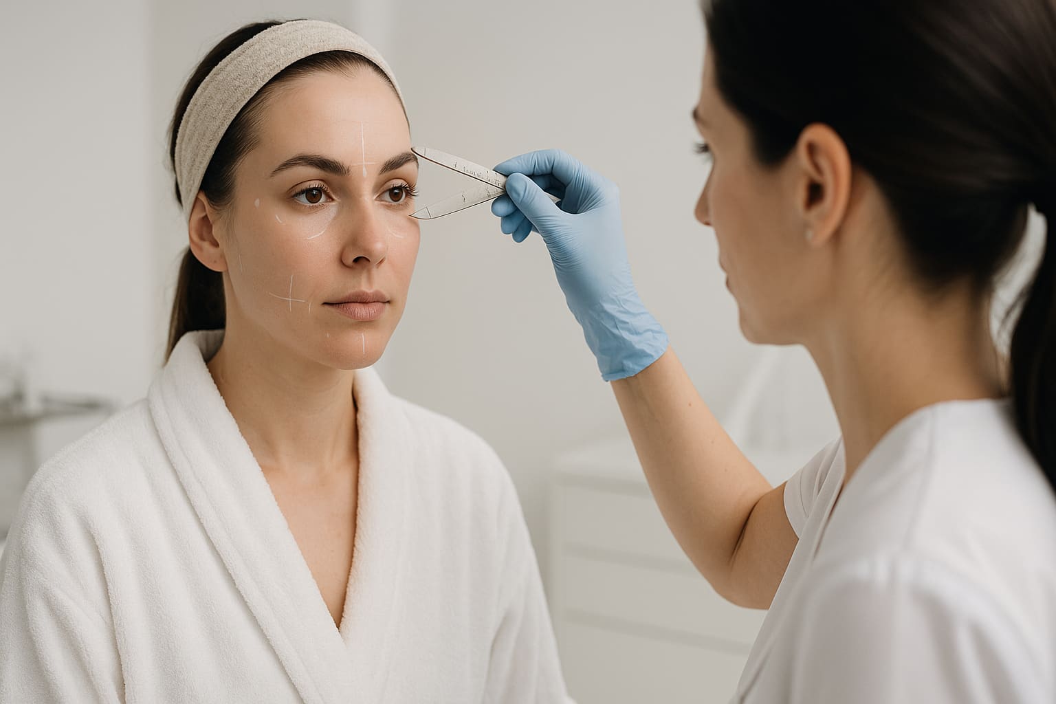 Treatment plan being reviewed during a personalized aesthetic planning session