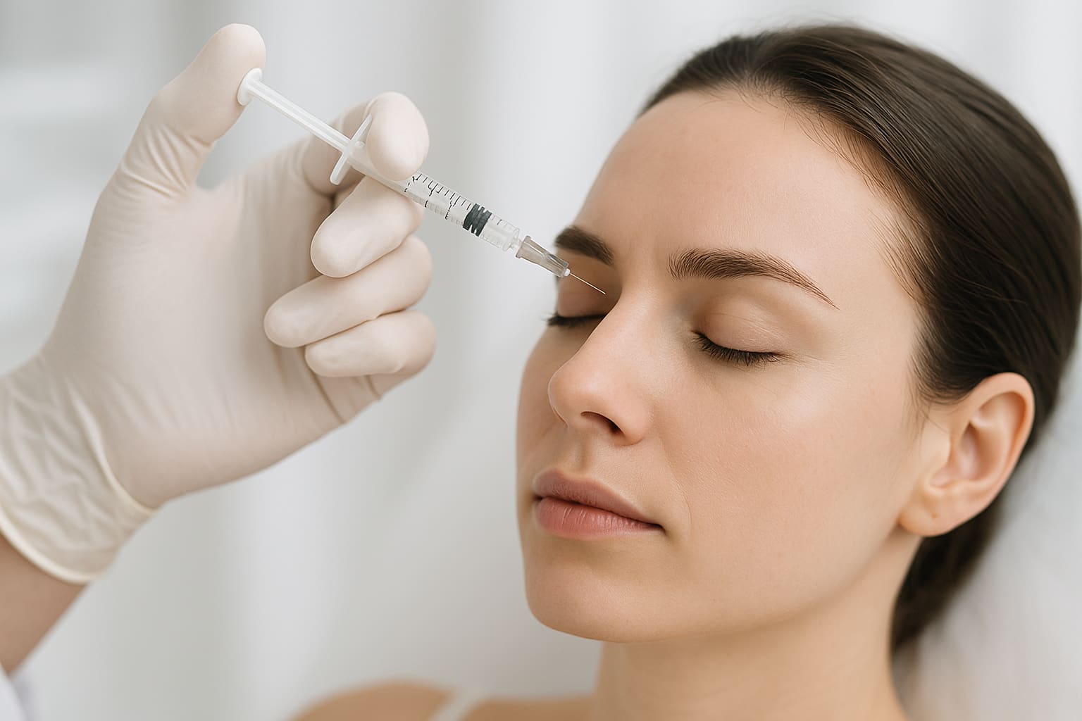 Precision neurotoxin injection technique with fine syringe in clinical setting